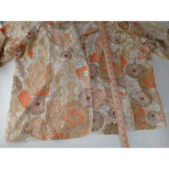 ELCC Women's Multicolor Collered Short Sleeve Button Down Shirt Size 2X - Picture 7 of 8